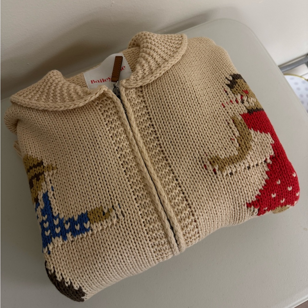 Bailey Rose Vintage Inspires Music Sweater Cardigan Cream - Picture 4 of 5